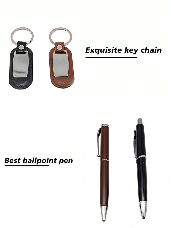 6pcs Men's Gift Set With Box Leather Belt Wallet Watch Glasses Keychain Ballpoint Pen Anniversary Birthday Gifts For Men Boyfriend Husband Son Dad Gift Sets Gift For Men