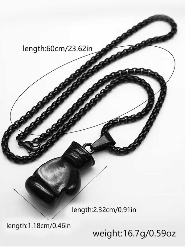 Men's Fashion Creative Fitness Boxing Glove Design Pendant Necklace, Punk Style Sports Necklace for Men for Daily Decoration, Trendy All-match & Exquisite Jewelry for Birthday Gift without Box