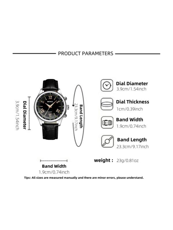 Men's Business Fashion Round Dial Analog Quartz Watch, Fashion Watch for Party, Daily Clothing Decor, Trendy All-match & Exquisite Watch for Birthday Gift with Box