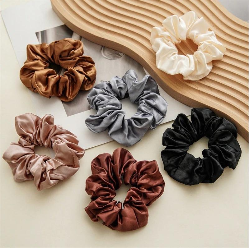 Supernova Satin Silk Scrunchies Soft Hair Ties Fashion Hair Bands Hair Ponytail Holders Hair Accessories for Women Girls