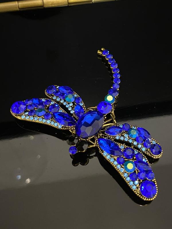 Artificial Crystal Dragonfly Design Brooch, Cute Animal Design Brooch, Fashionable Clothes Accessories for Women & Men