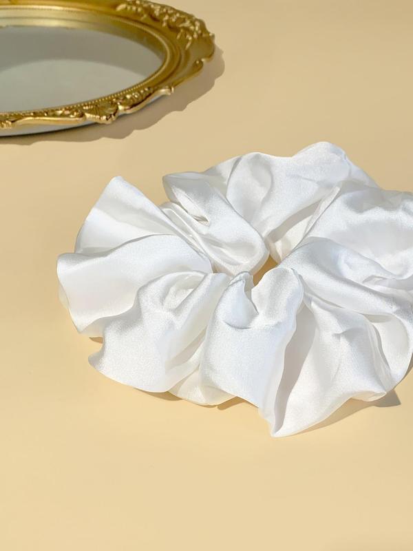 Women's Simple Design Elegant Large Satin Scrunchie, Fashionable Hair Accessories For Daily Wear