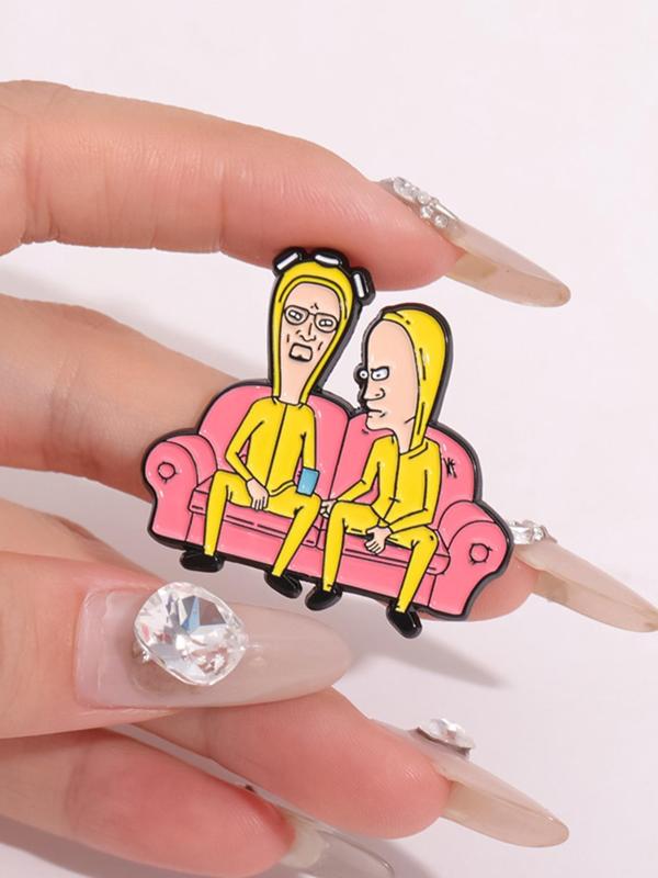 Cartoon Couple Brooch, Cute Cartoon Badge for Women & Men, Enamel Pin Suitable for Backpacks, Jeans, Scarves, Hats Decoration