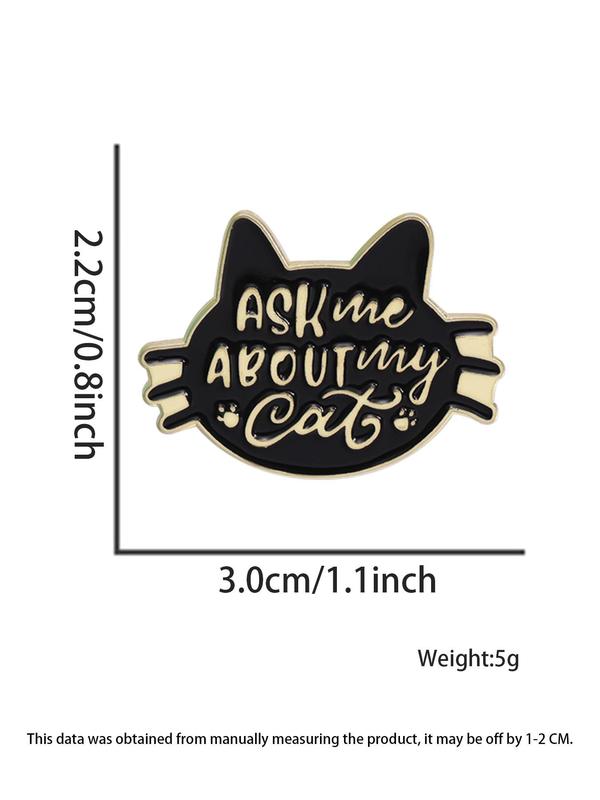 Cute Cartoon Cat Brooch Pin, Punk Style Enamel Pin, Fashion Clothes Accessories for Backpacks, Jeans, Scarves, Hats Decoration, Unisex Casual Alloy Jewelry