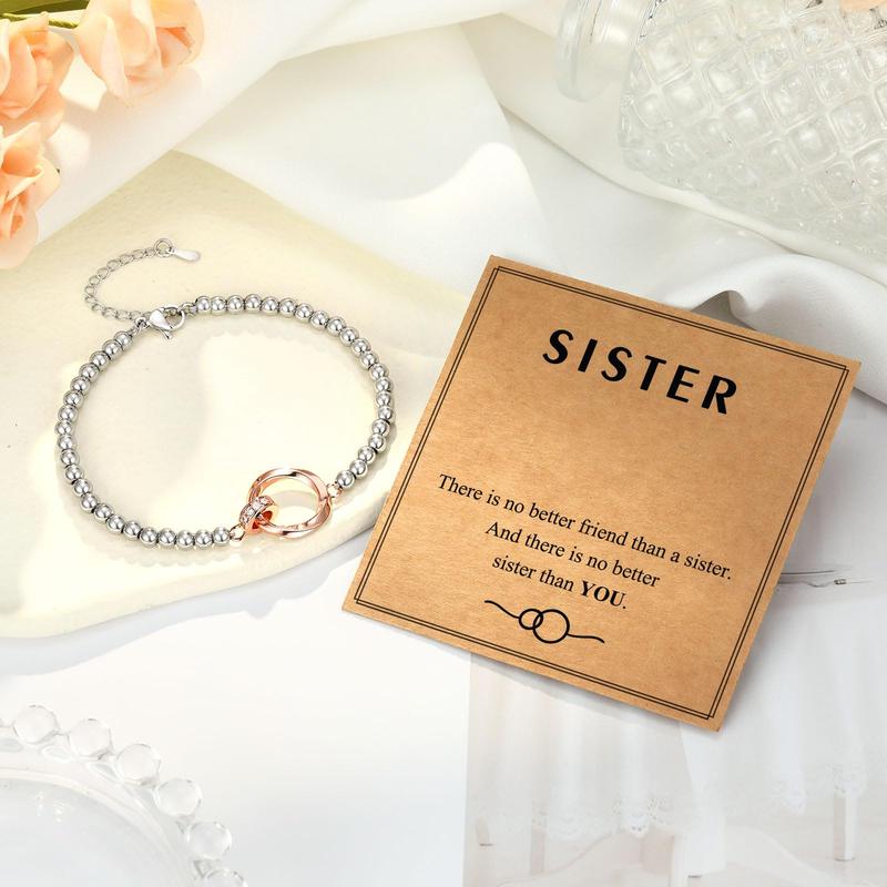 Bracelets for Sister Eternal Love Connected at Heart,Big Sister Little Sister Bracelet, Birthday Christmas Gifts