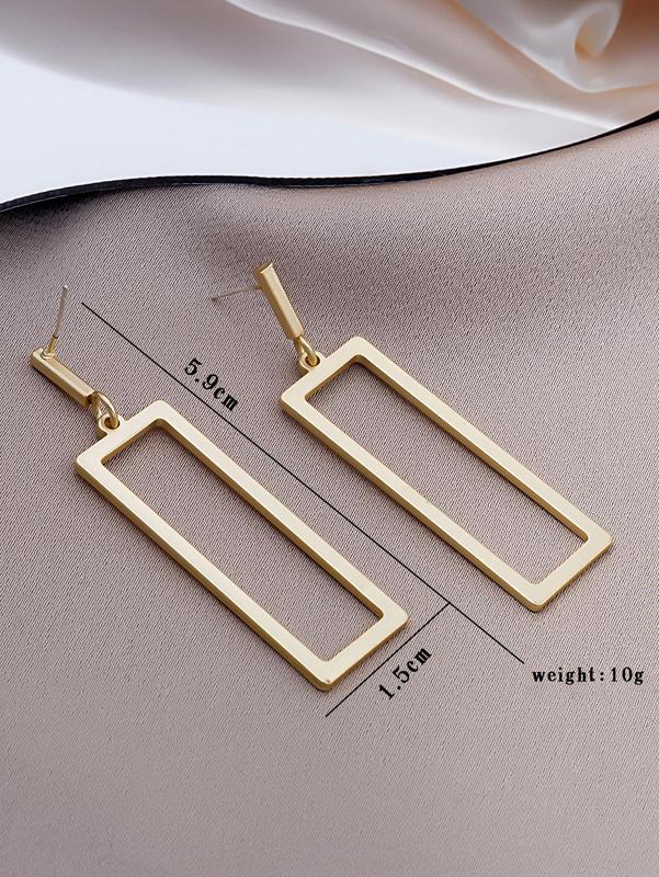 1 Pair Fashion Simple Alloy Hollow Geometric Design Dangle Earrings, Holiday Birthday Gifts Jewelry Accessories for Women Girls