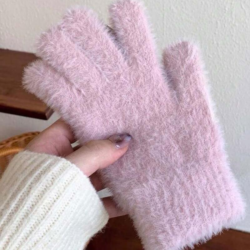 1 Pair Plush Inner Thermal Winter Gloves, Touch Screen Snow Thicken Cold Weather Sports Gloves For Women