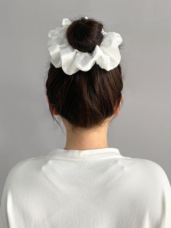 Women's Simple Design Elegant Large Satin Scrunchie, Fashionable Hair Accessories For Daily Wear