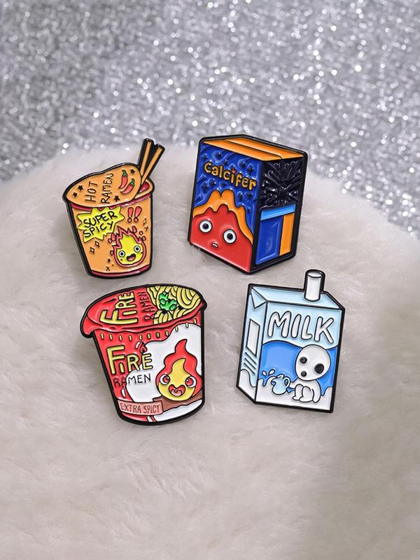 Cute Cartoon Food Design Brooch, Fashion Alloy Badge for Women & Men, Enamel Pin Suitable for Backpacks, Jeans, Scarves, Hats Decoration