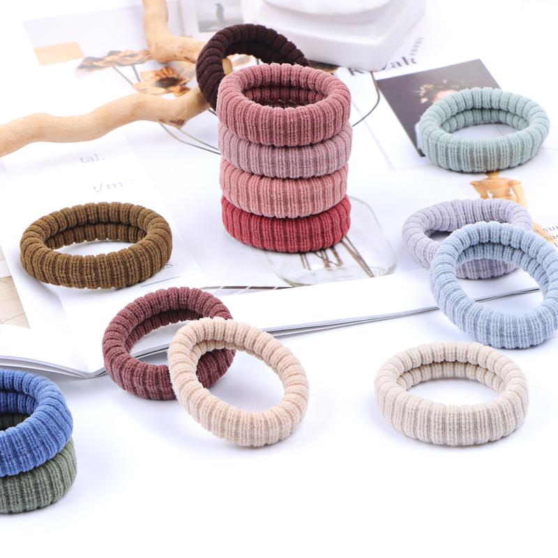 GOOGOO Simple Plain Color Hair Tie, High Stretch Ponytail Holder for Women & Girls, Daily Use Elastic Hair Accessories