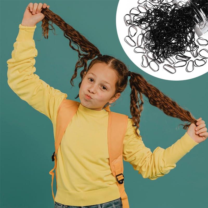 Elastic Hair Rubber Bands 2500  Soft Ponytail Elastics Holders Small Hair Ties for Blond   Girls   Hair No Crease  No Hurt Thin Easy to dismantle Mini TPU Hair Tie Black