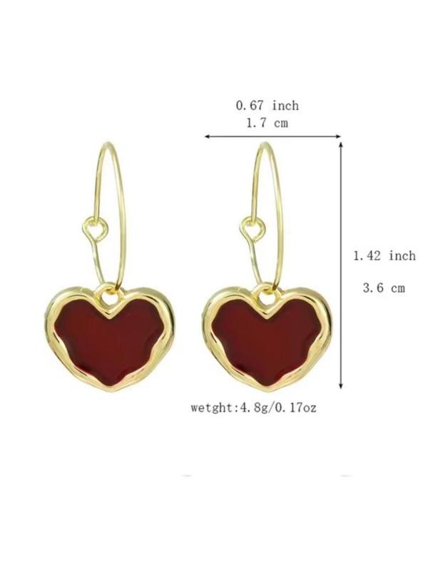 Fashionable Heart Decor Dangle Earrings, Casual Chic Vintage Jewelry for Women, Trendy Jewelry Gift for Party and Daily Life