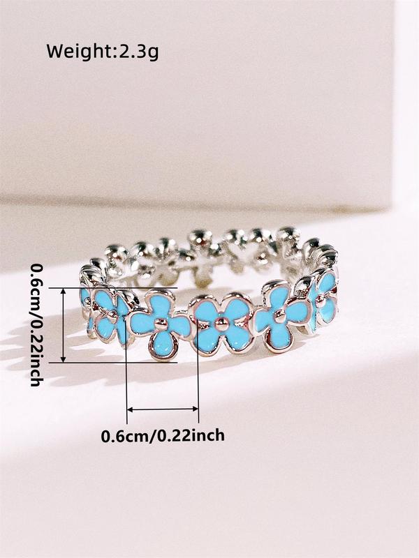 Fashion Flower Design Cuff Ring, Rings for Women, Elegant Women's Accessories for Wedding & Engagement, Casual Matching Jewelry for Party, Daily Clothing Decor, Trendy All-match & Exquisite Jewelry for Birthday Gift