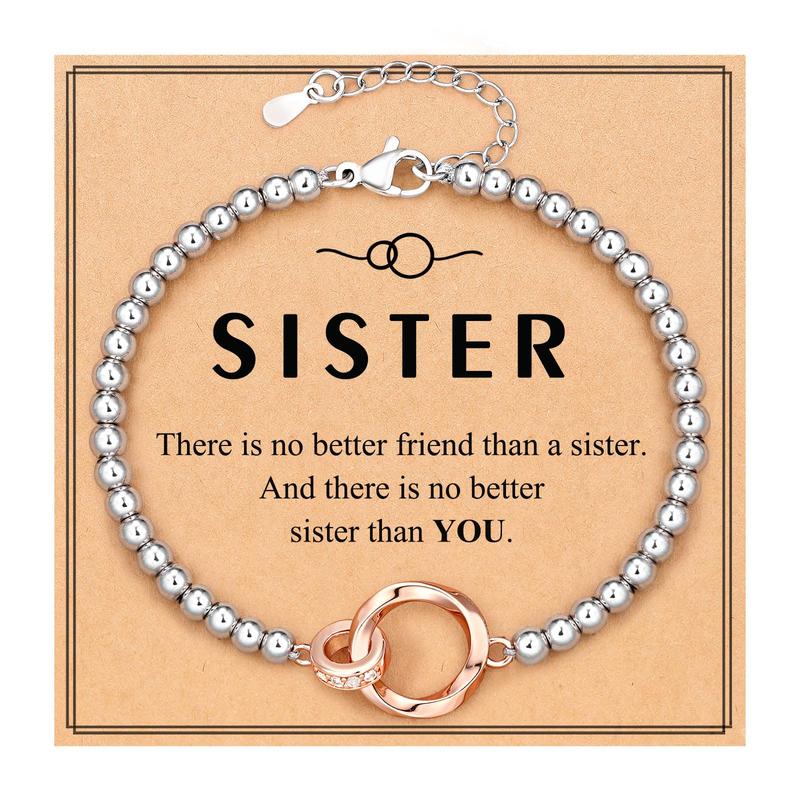 Bracelets for Sister Eternal Love Connected at Heart,Big Sister Little Sister Bracelet, Birthday Christmas Gifts