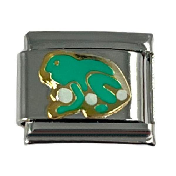 Italian Charm Link Frog Sitting 9mm - Unisex