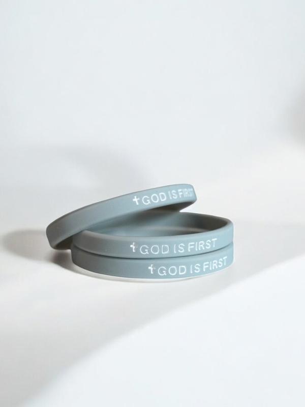 2 Pack- Small GOD IS FIRST Bracelet for Small Wrist