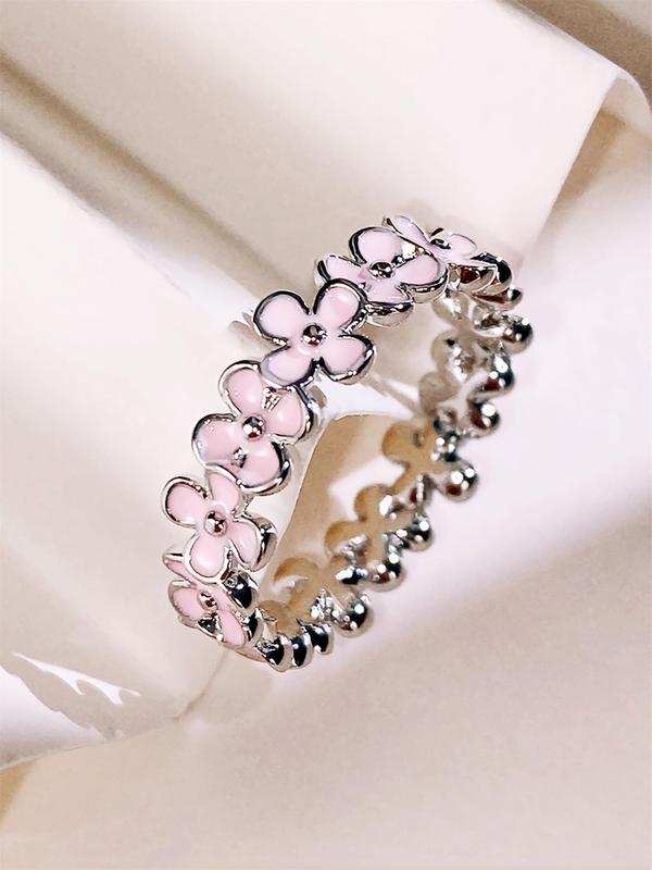 Fashion Flower Design Cuff Ring, Rings for Women, Elegant Women's Accessories for Wedding & Engagement, Casual Matching Jewelry for Party, Daily Clothing Decor, Trendy All-match & Exquisite Jewelry for Birthday Gift