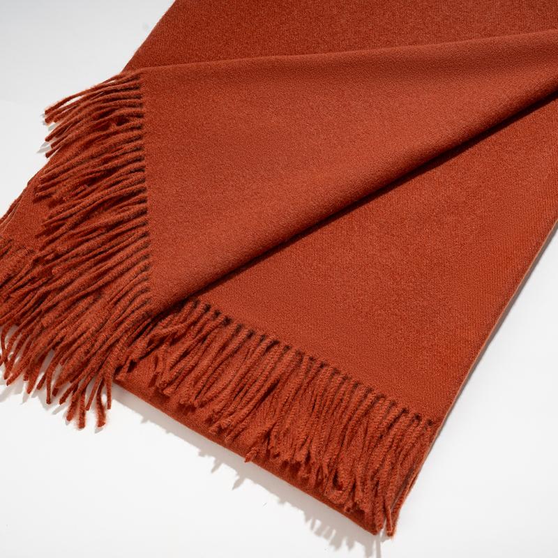 Solid Color Tassel Decor Scarf, 200*70cm, Good choice for Christmas gift, Cashmere-like feel for Women & Men,  daily life for winter and spring