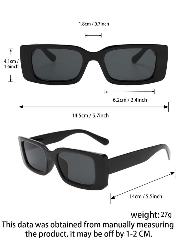 Summer Simple Square Frame Fashion Sunglasses, Designer Sunglasses for Men & Women, New Fashion Travel Accessories, Lightweight and Durable for Outdoor Sun Protection