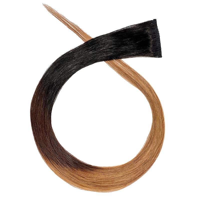 YMSGIRL 100% Human Hair Black Root Ombre Clip-In Hair Extensions - Straight, Handmade, Natural Look, Easy To Apply For Instant Volume &  All Style