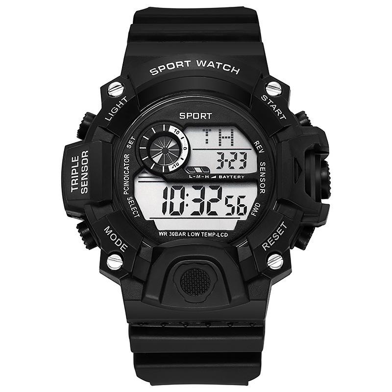 Men's Watch Digital Sports Electronic Wristwatch Large Dial Multifunctional Waterproof Luminous Alarm Male's Bracelet