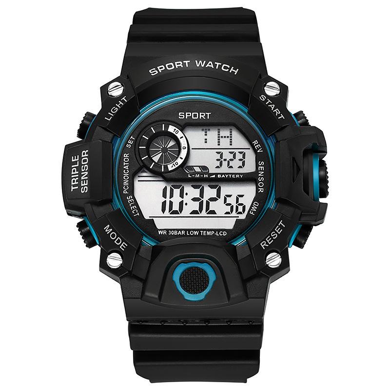 Men's Watch Digital Sports Electronic Wristwatch Large Dial Multifunctional Waterproof Luminous Alarm Male's Bracelet