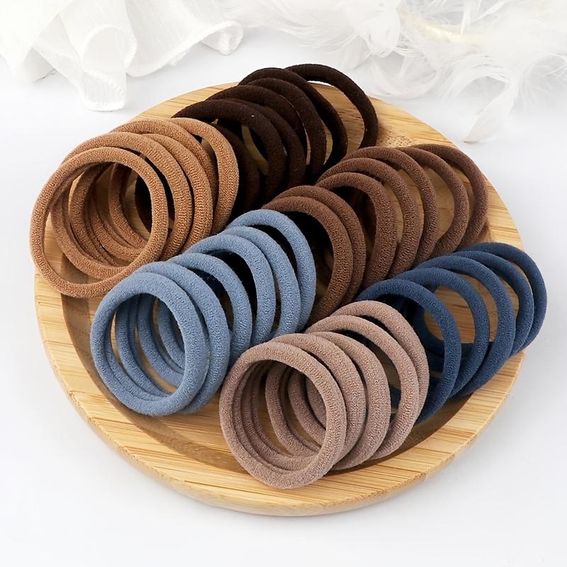 50 pcs set women basic hair bands 1.57inch simple solid colors elastic headband hair ropes ties hair accessories ponytail holder