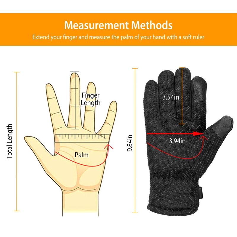 Electric Heated Gloves USB Plug Touchscreen Thermal Gloves Leather Windproof Winter Hands Warmer Unisex