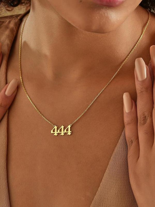 Fashion Lucky Number Pendant Necklace, Elegant Clavicle Necklace, Collarbone Chain Necklace, Fashion Accessories for Men & Women