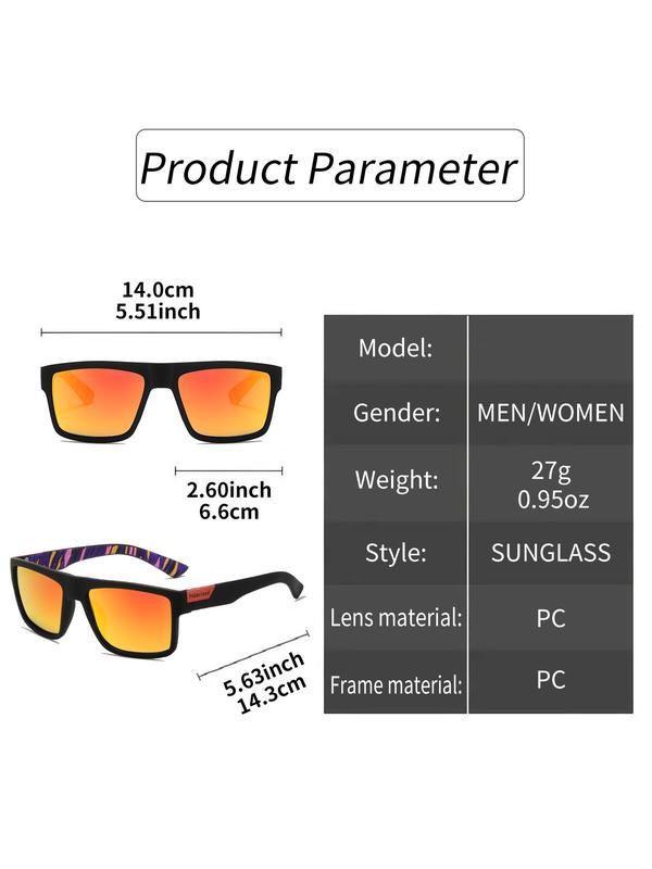 Punk Style Square Frame Tinted Lens Sunglasses for Men & Women, Outdoor Sports Designer Sunglasses Back To School, Fashion Sunglasses for Men & Women, Travel Accessories