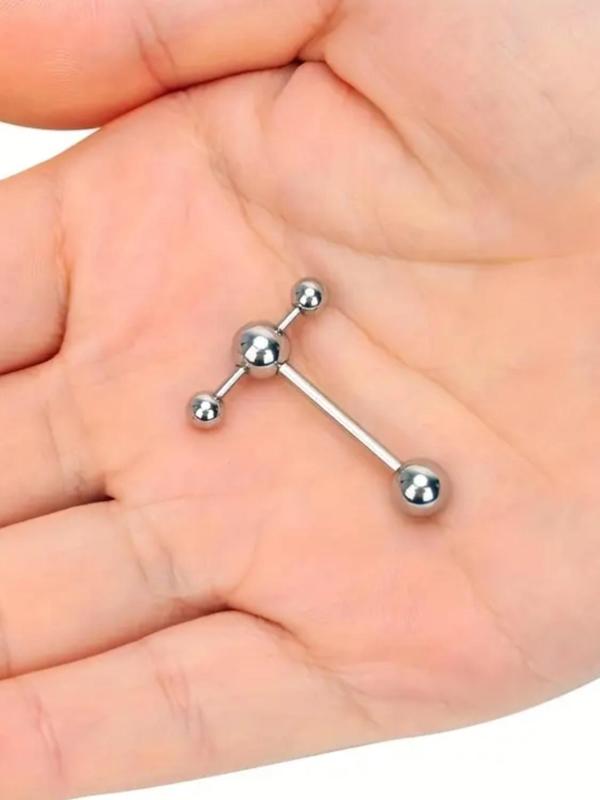 Stainless Steel Tongue Ring Barbell, Body Piercing Jewelry for Women & Men, Trendy All-match & Exquisite Jewelry for Birthday Gift