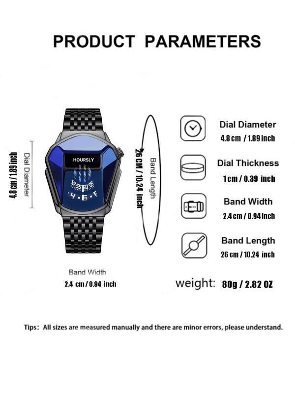 Men's Business Fashion Round Dial Analog Quartz Watch & Beaded Bracelet Set, without Box, Trendy All-match & Exquisite Watch Set for Birthday Gift