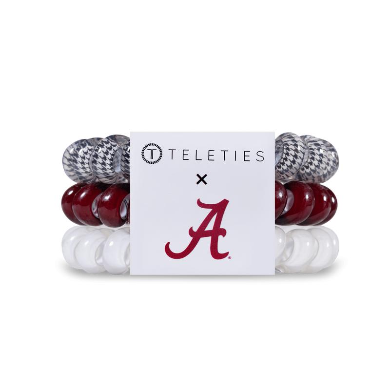 TELETIES - University of Alabama - Hair Ties - Strong Grip - Pack of Three