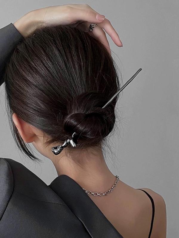 Women's Simple Style Plain Color Hair Pin, Casual Trendy Irregular Shaped Hair Pin, Hair Accessories For Party & Daily Use