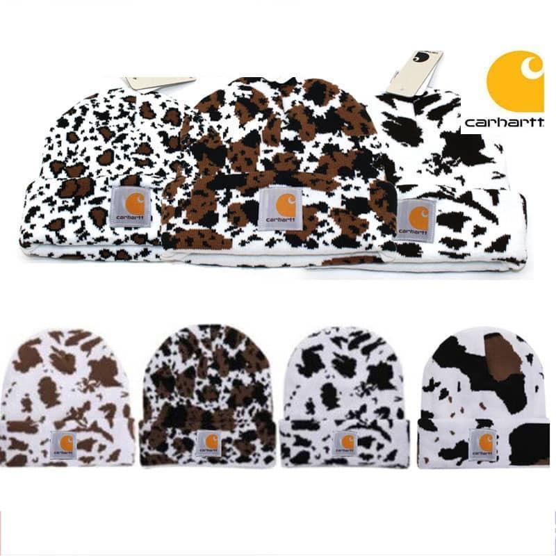 Cow Print Fall Weather Unisex Beanie Hat