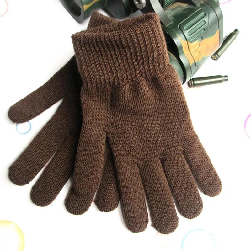 Women Plush Knitted Gloves Autumn Hand Warmer Winter Thicken Lining Full Fingered Mittens Skiing Short Wrist Warm Unisex