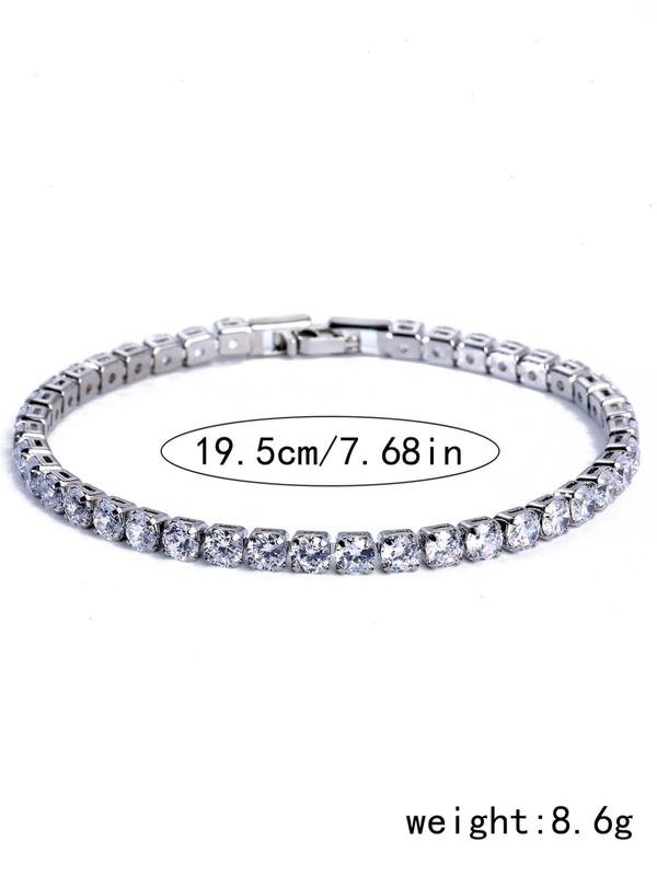 Unisex Rhinestone Decor Trendy Bangle, Elegant Fashion Accessories for Women & Men Fall Daily Wear, Aesthetic Jewelry Gift, Summer Matching Jewelry for Back To School, Fall Outfits, Fall Freshness