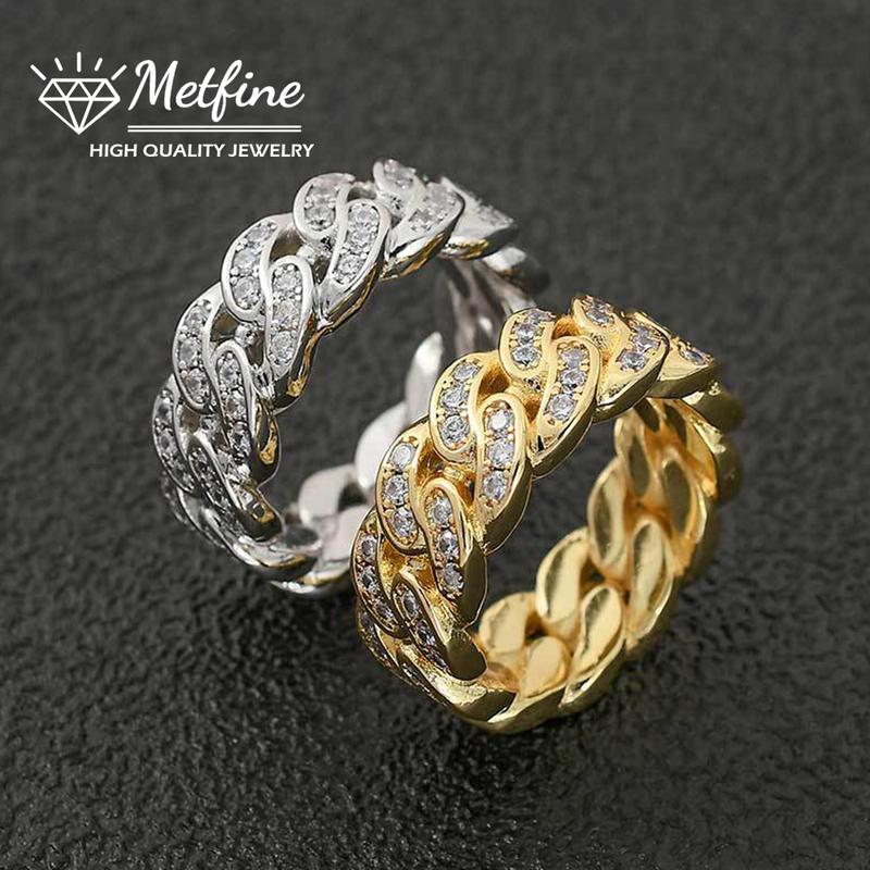 Hip hop Cuban chain ring Gold plated women men's fashion Ring Everyday jewelry