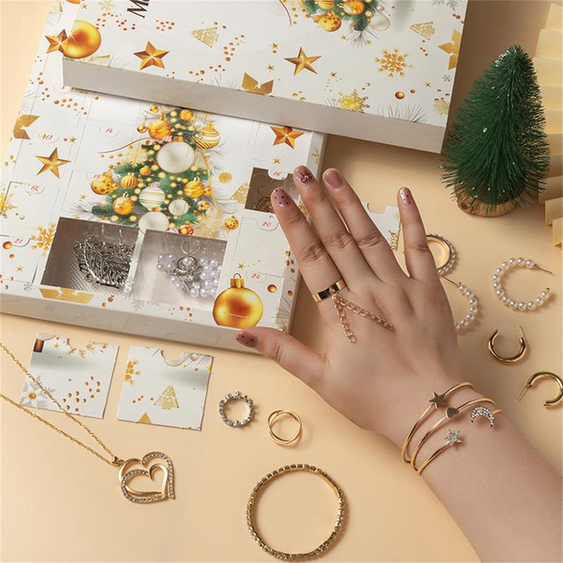 2024 Christmas Countdown Calendar 24 Day Jewelry Advent Calendar Box Set for Women Present Holiday Decoration advent calendar 2024