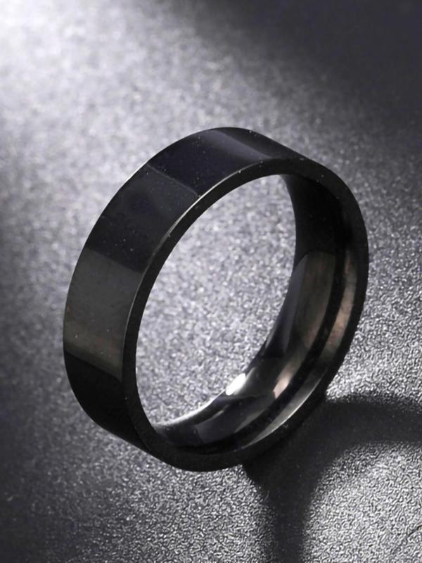 Simple Stainless Steel Couple Ring for Women & Men,  Fashion Jewelry for Party, Daily Clothing Decor, Trendy All-match & Exquisite Jewelry for Birthday Gift