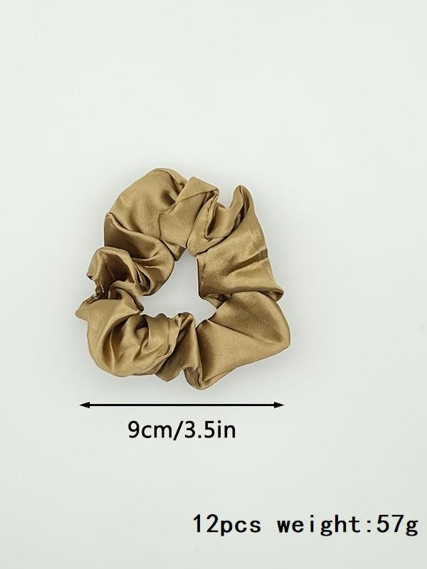 Fashion Solid Color Silk Cloth Hair Tie As Gift, Cute Satin Scrunchie for Women and Girl, Minimalist Headwear Suitable for Thick Hair for Daily Wear for Gifts