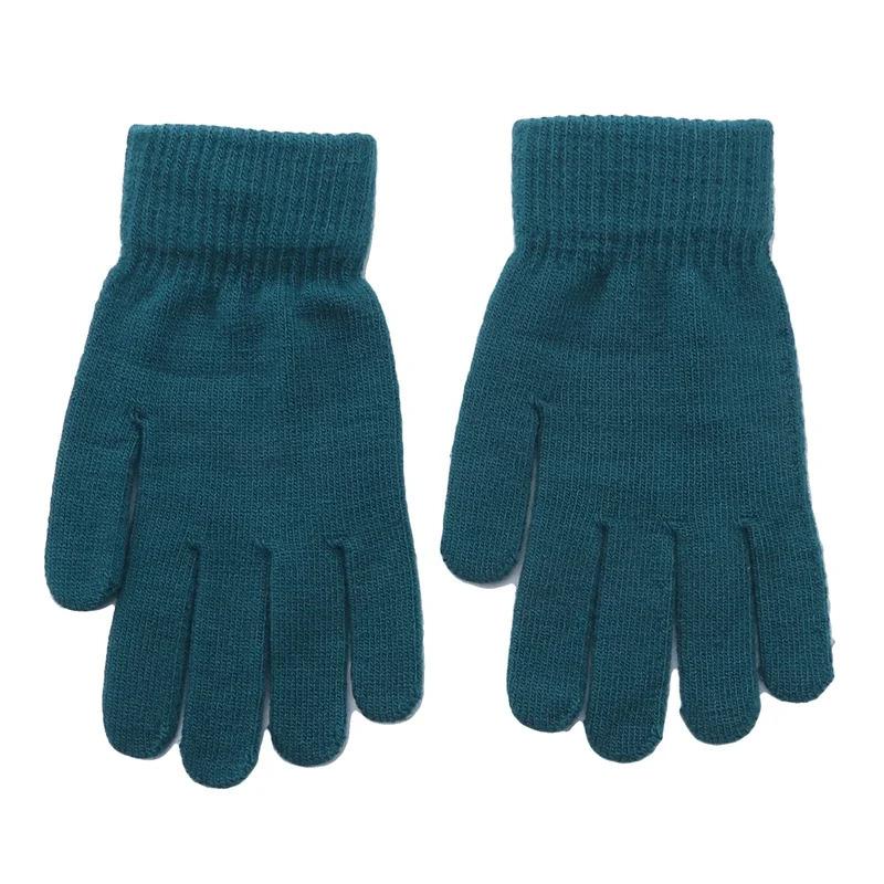 Women Plush Knitted Gloves Autumn Hand Warmer Winter Thicken Lining Full Fingered Mittens Skiing Short Wrist Warm Unisex