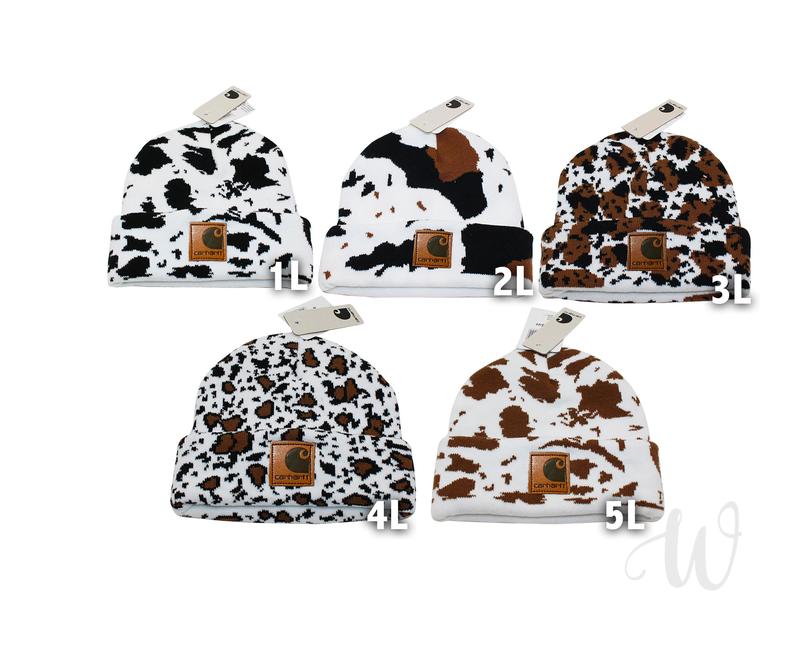 Cow Print Fall Weather Unisex Beanie Hat