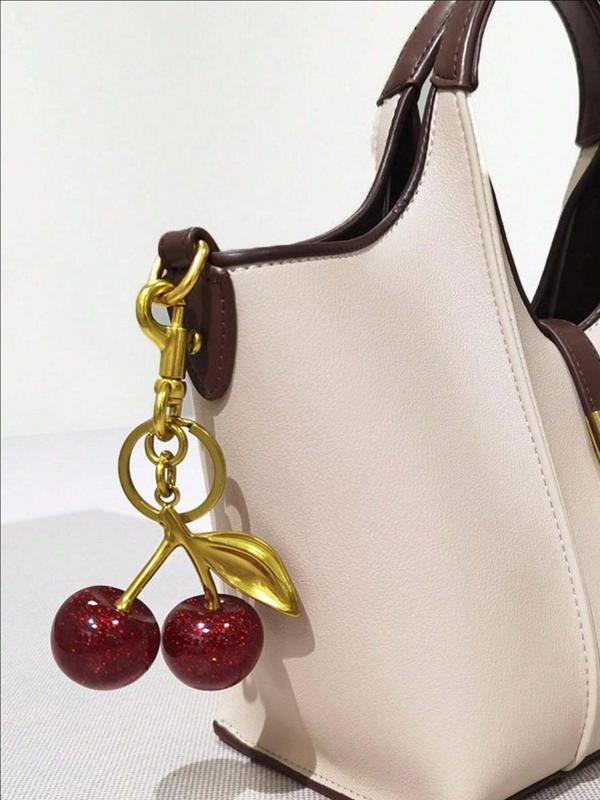 Cute Cherry Design Keychain, Fashionable Keychain for Women & Men, Trendy All-match & Exquisite Keychain for Birthday Gift