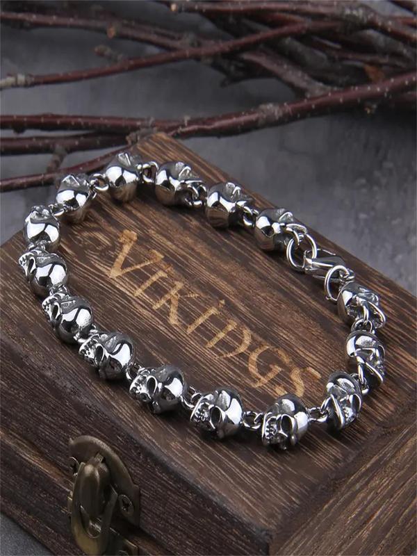 Punk Style Skull Design Bracelet, Fashionable Jewelry for Men & Women, Trendy Accessories for Party and Daily Life