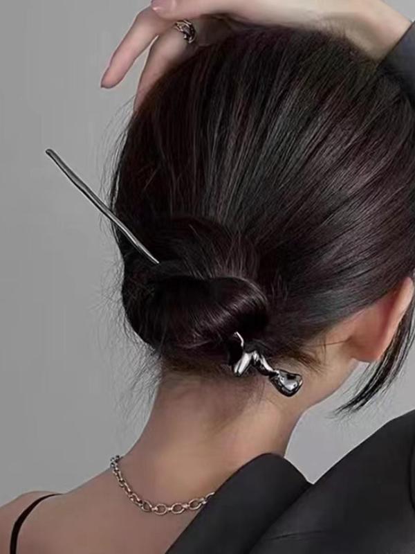 Women's Simple Style Plain Color Hair Pin, Casual Trendy Irregular Shaped Hair Pin, Hair Accessories For Party & Daily Use