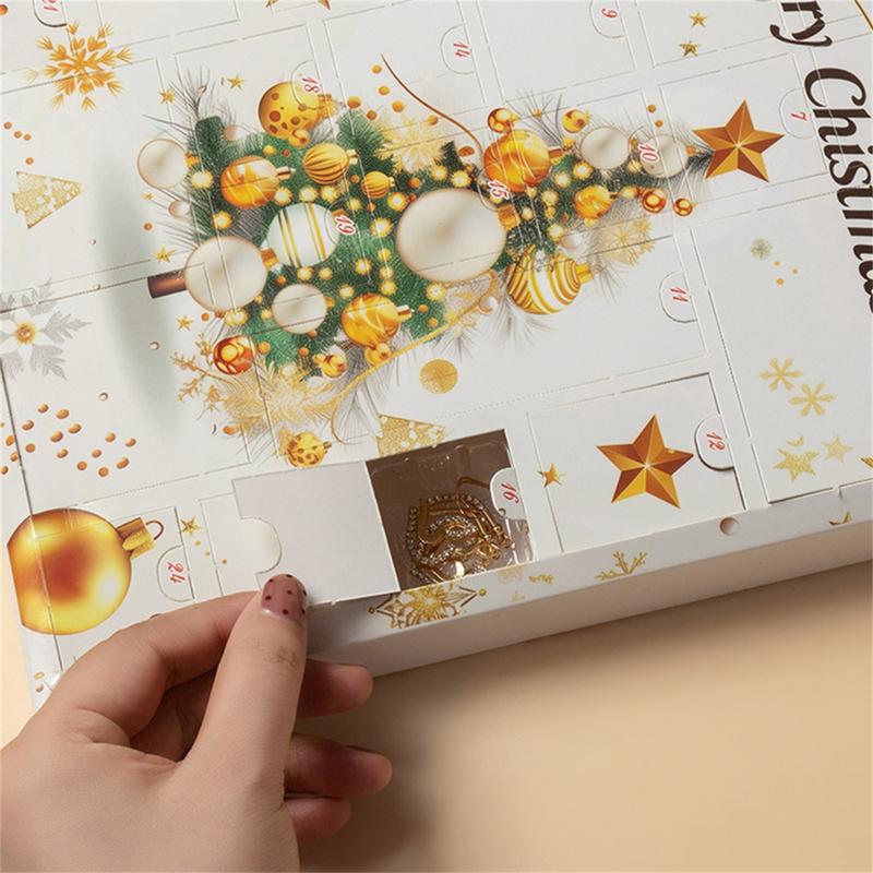 2024 Christmas Countdown Calendar 24 Day Jewelry Advent Calendar Box Set for Women Present Holiday Decoration advent calendar 2024