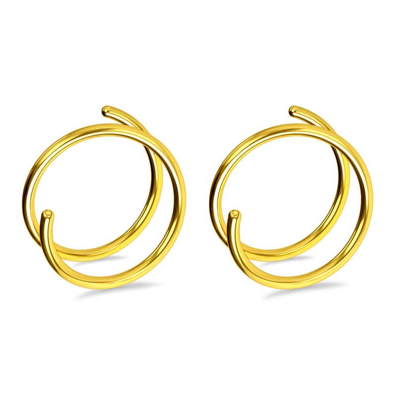 Oufer 20G 2PCS Titanium Spiral Nose Rings[Left Nose]