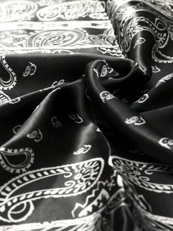 Paisley Pattern Square Satin Scarf,  Fashionable Casual Bandana for Women & Men, Fashion Bandana for Party, Daily Clothing Decor, Trendy All-match & Exquisite Bandana Gift for Birthday Gift