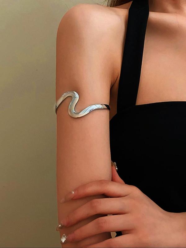 Simple Geometric Design Cuff Bangle   Armlet, Fashionable Jewelry for Women for Party, Daily Clothing Decor, Trendy All-match & Exquisite Jewelry for Birthday Gift, 80s Fashion